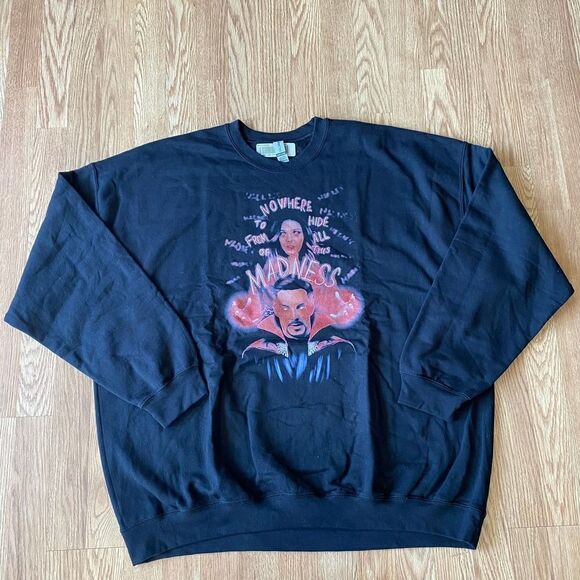 Dr. Strange Nowhere to Hide from Madness Crewneck Sweatshirt Black 3XL - Picture 2 of 4